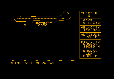 Jumbo Lander game screenshot for Commodore PET